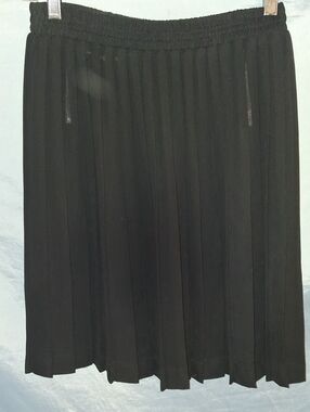 Vintage Pastille Black Pleated See Through Women's Skirt Size Medium